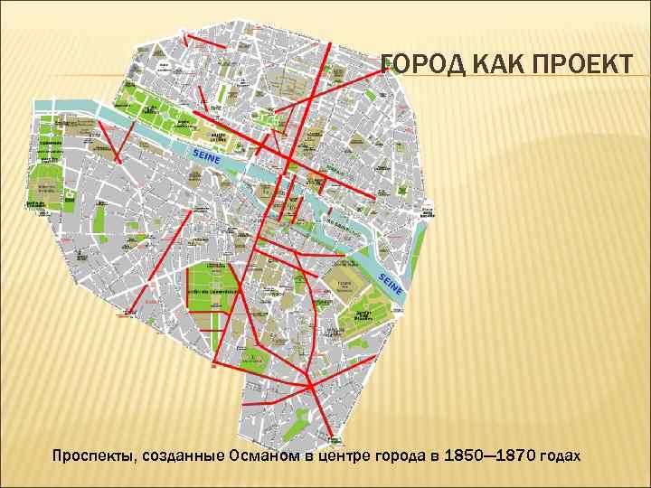 ГОРОД КАК ПРОЕКТ Проспекты, созданные Османом в центре города в 1850— 1870 годах 
