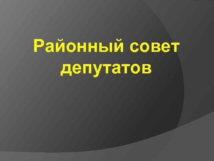 Районный совет депутатов 