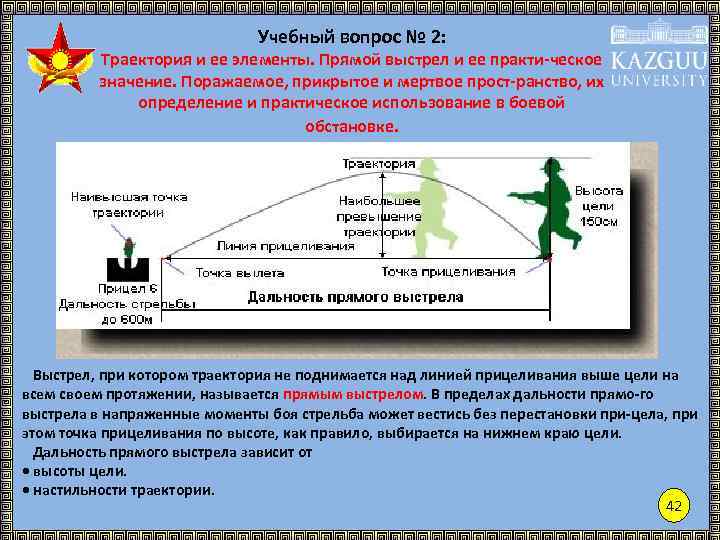 Прямой выстрел. Практическое значение прямого выстрела. Прямой выстрел Траектория. Траектория и ее элементы прямой выстрел.