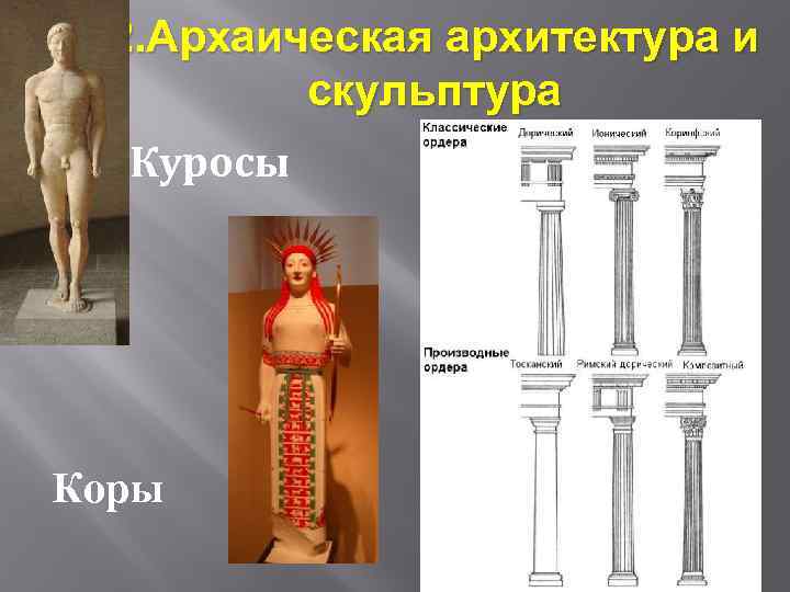 2. Архаическая архитектура и скульптура Куросы Коры 