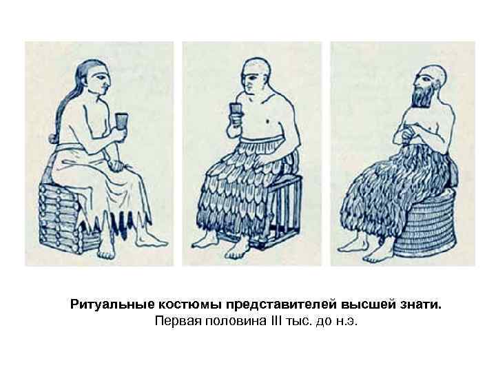 Ритуальные костюмы представителей высшей знати. Первая половина III тыс. до н. э. 