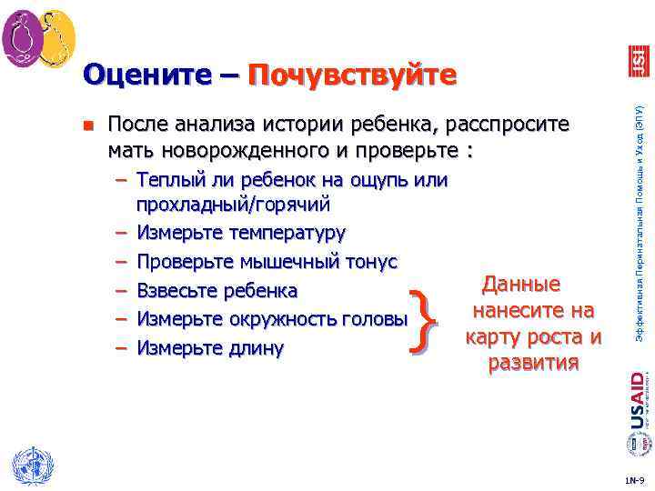 n После анализа истории ребенка, расспросите мать новорожденного и проверьте : – Теплый ли