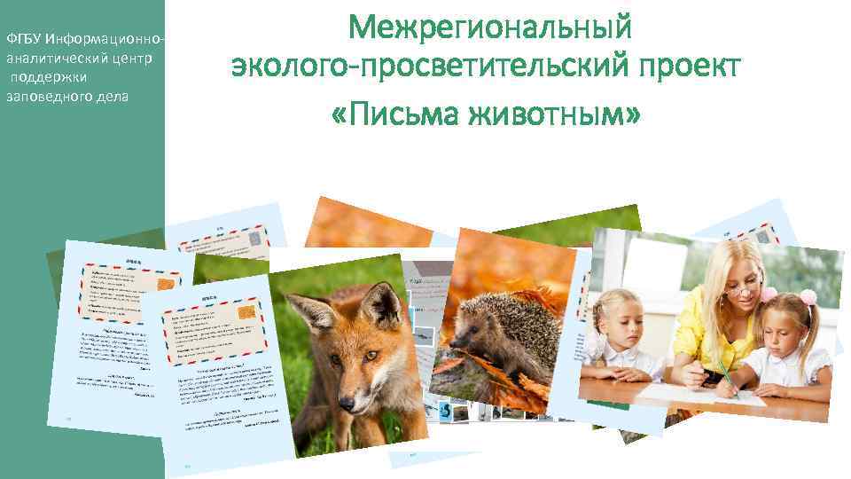 ФГБУ Информационноаналитический центр поддержки заповедного дела Межрегиональный эколого-просветительский проект «Письма животным» 