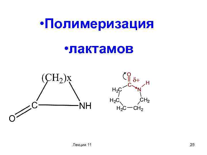  • Полимеризация • лактамов Лекция 11 25 