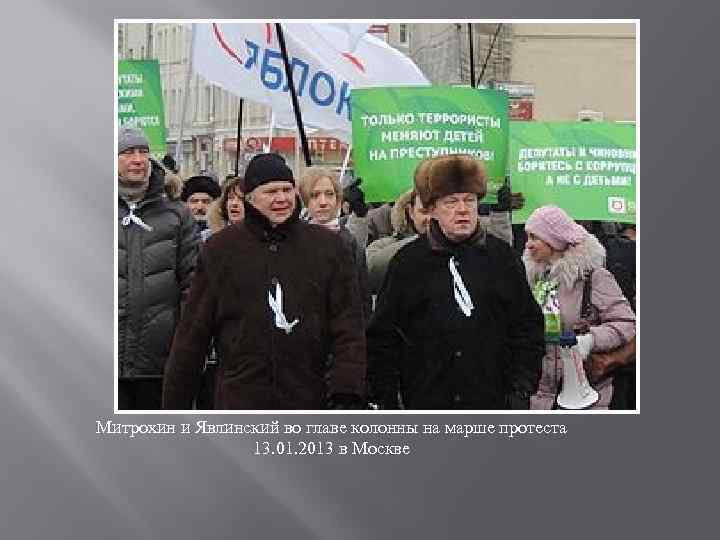 Митрохин и Явлинский во главе колонны на марше протеста 13. 01. 2013 в Москве