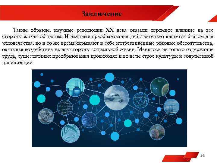 Заключение Таким образом, научные революции XX века оказали огромное влияние на все стороны жизни
