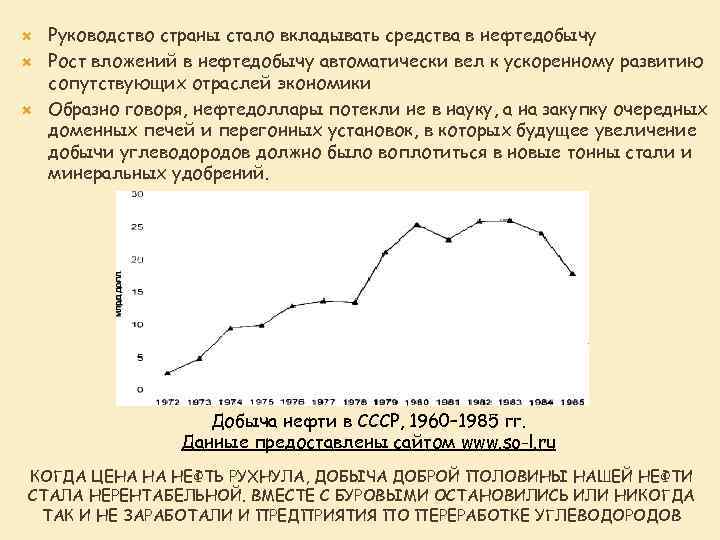 Руководство страны стало вкладывать средства в нефтедобычу Рост вложений в нефтедобычу автоматически вел