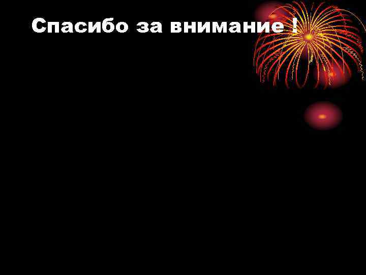 Спасибо за внимание ! 