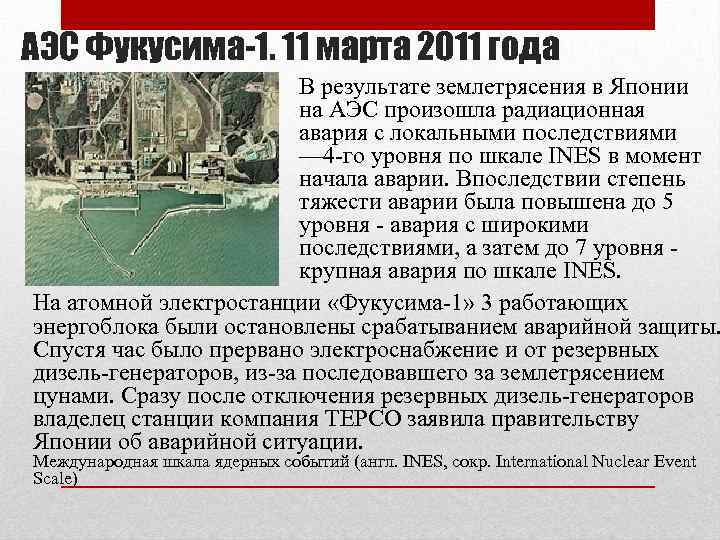 АЭС Фукусима-1. 11 марта 2011 года В результате землетрясения в Японии на АЭС произошла