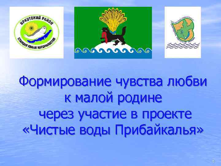 Формирование чувства любви к малой родине через участие в проекте «Чистые воды Прибайкалья» 1