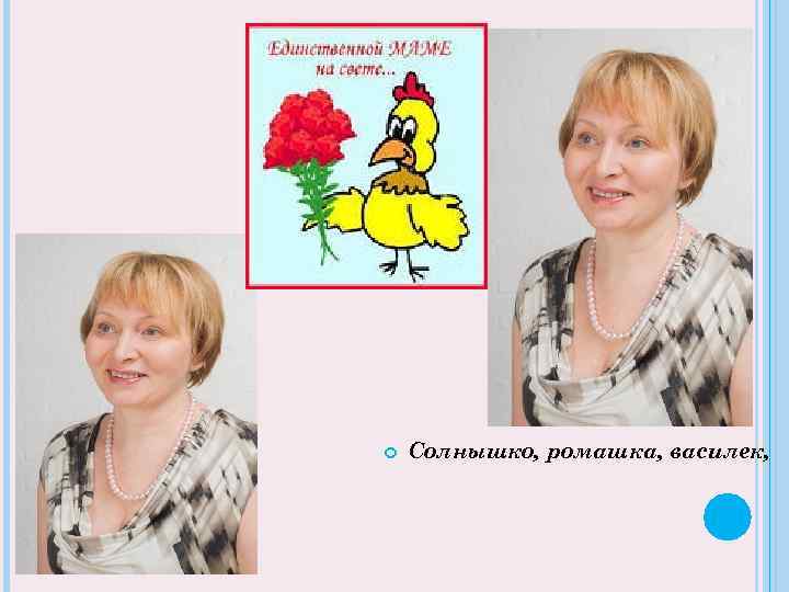  Солнышко, ромашка, василек, 