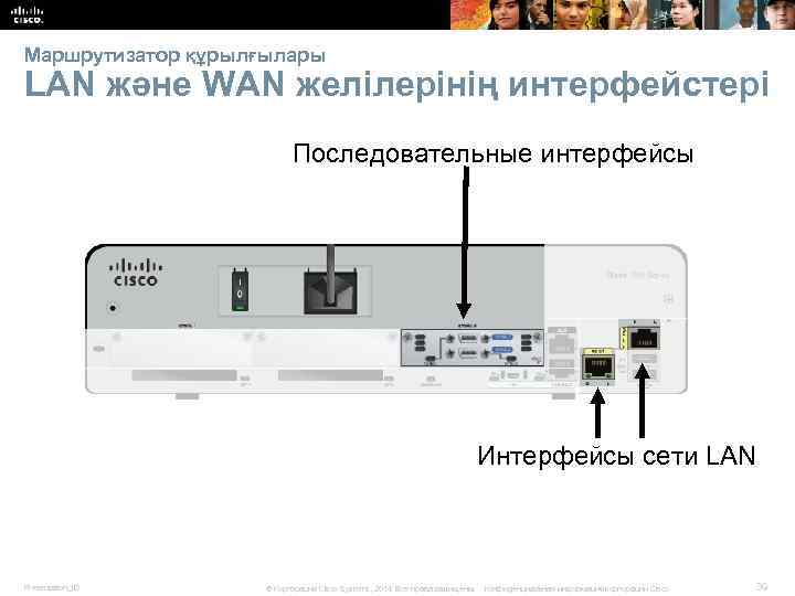 Маршрутизатор құрылғылары LAN және WAN желілерінің интерфейстері Последовательные интерфейсы Интерфейсы сети LAN Presentation_ID ©