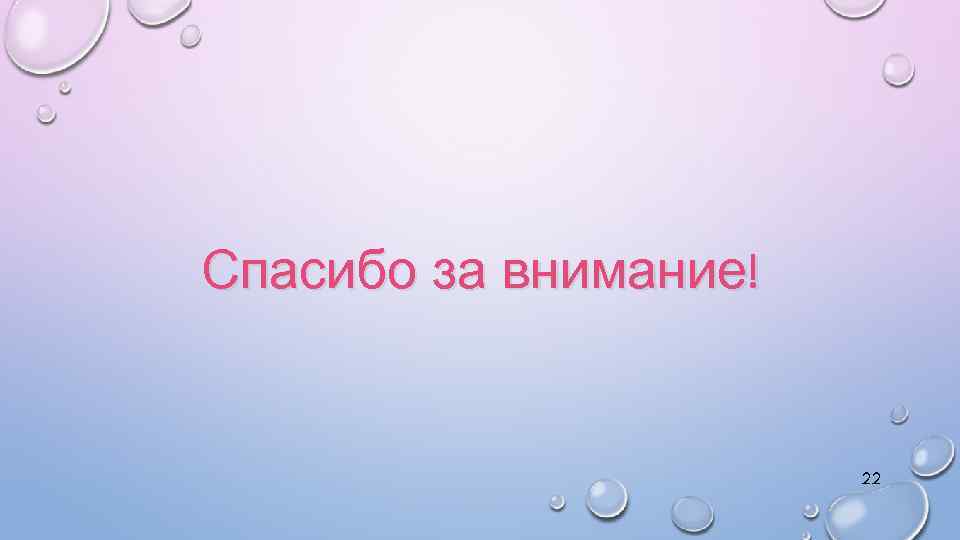 Спасибо за внимание! 22 