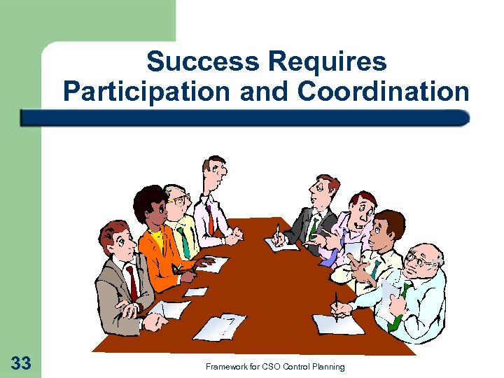 Success Requires Participation and Coordination 33 Framework for CSO Control Planning 