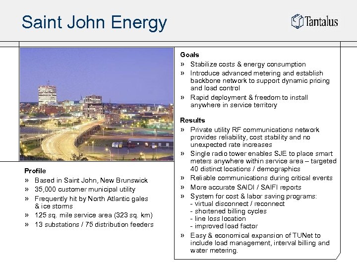 Saint John Energy Goals » Stabilize costs & energy consumption » Introduce advanced metering