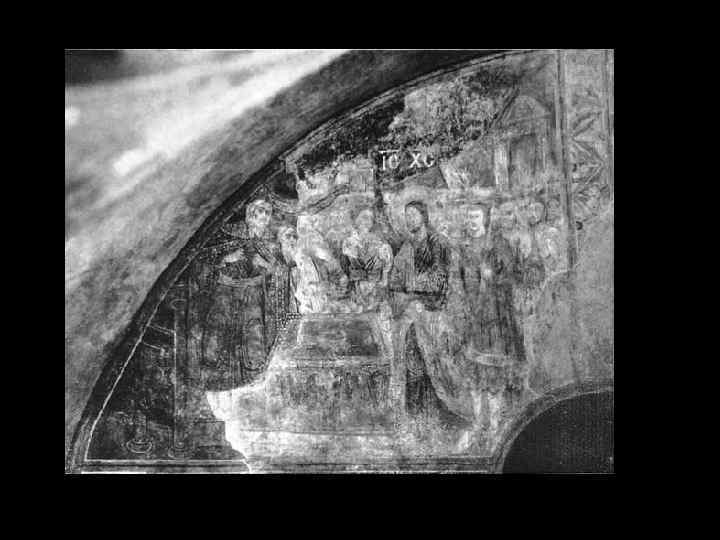 Христос перед Каиафой. Верхний регистр северной части трансепта. Северная люнета. 