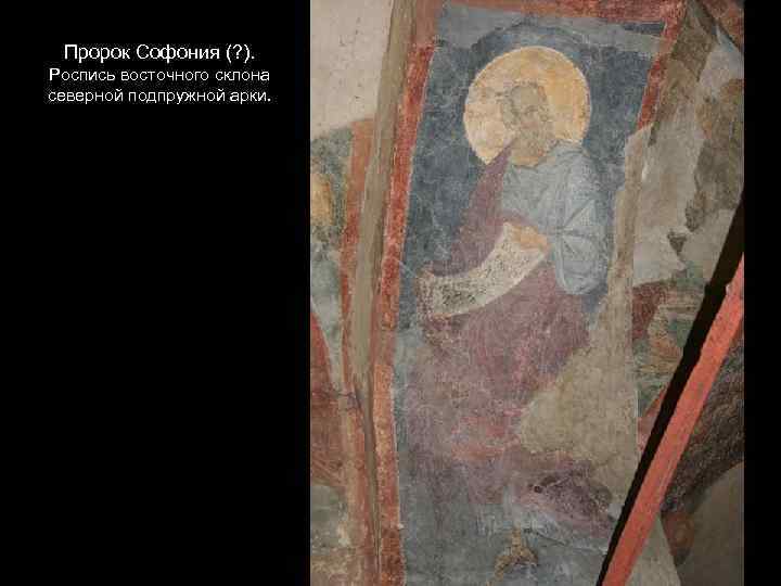 Пророк Софония (? ). Роспись восточного склона северной подпружной арки. 