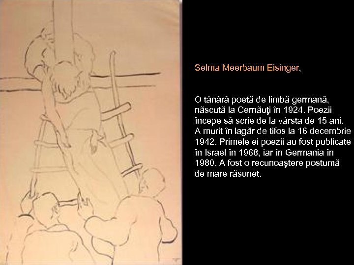 Selma Meerbaum Eisinger, O tânãrã poetã de limbã germanã, nãscutã la Cernãuţi în 1924.