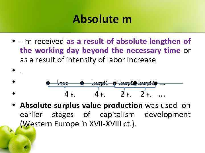 Absolute m • - m received as a result of absolute lengthen of the