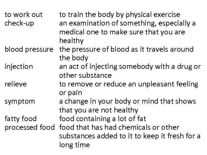 to work out check-up to train the body by physical exercise an examination of