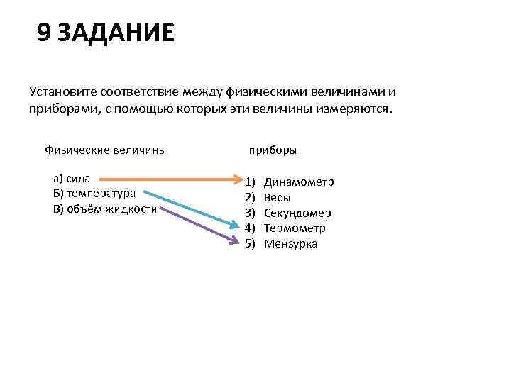 Физические величины приборы соответствие