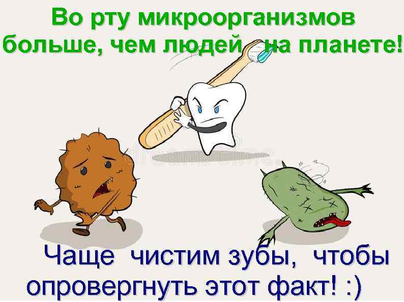 Во рту микроорганизмов больше, чем людей на планете! Чаще чистим зубы, чтобы опровергнуть этот