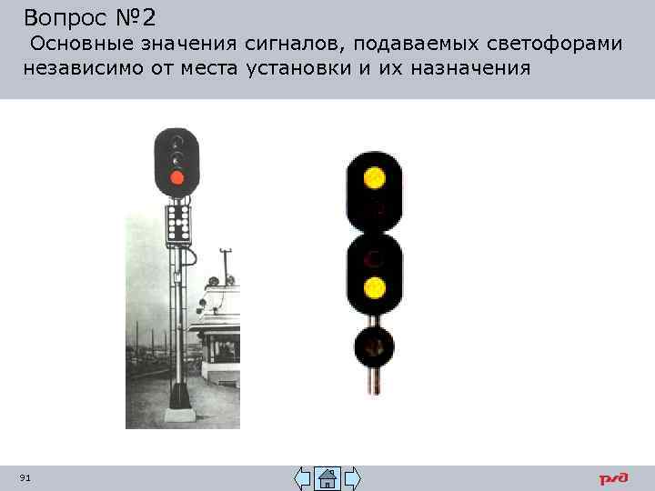 Вопрос № 2 Основные значения сигналов, подаваемых светофорами независимо от места установки и их