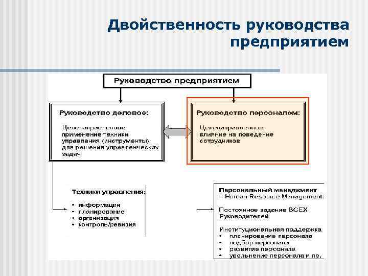 Двойственность руководства предприятием 