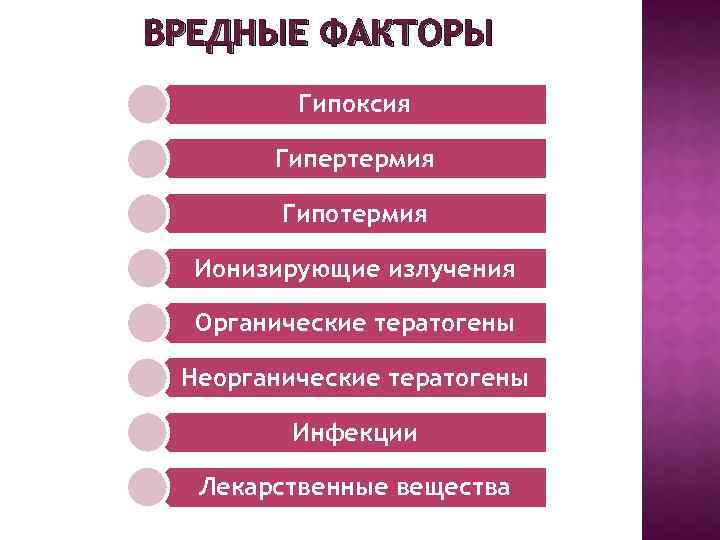 Презентация влияние вредных факторов на плод