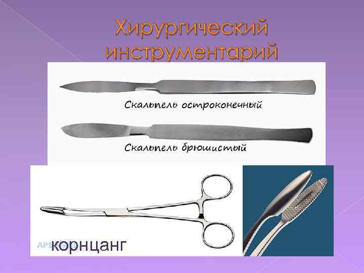 Хирургический инструментарий корнцанг 