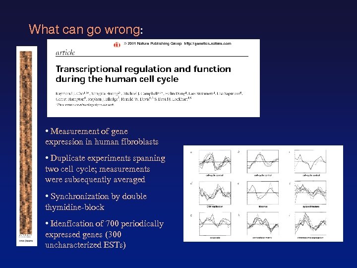 What can go wrong: • Measurement of gene expression in human fibroblasts • Duplicate