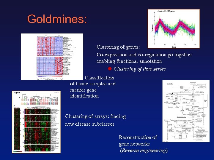 Goldmines: Clustering of genes: Co-expression and co-regulation go together enabling functional annotation Clustering of