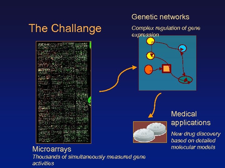 Genetic networks The Challange Complex regulation of gene expression Medical applications Microarrays Thousands of