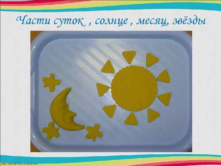 Части суток , солнце , месяц, звёзды 