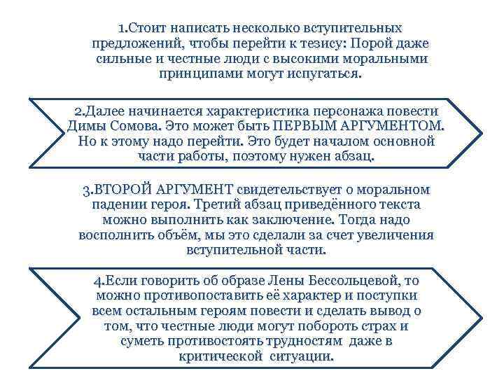 1. Стоит написать несколько вступительных предложений, чтобы перейти к тезису: Порой даже сильные и