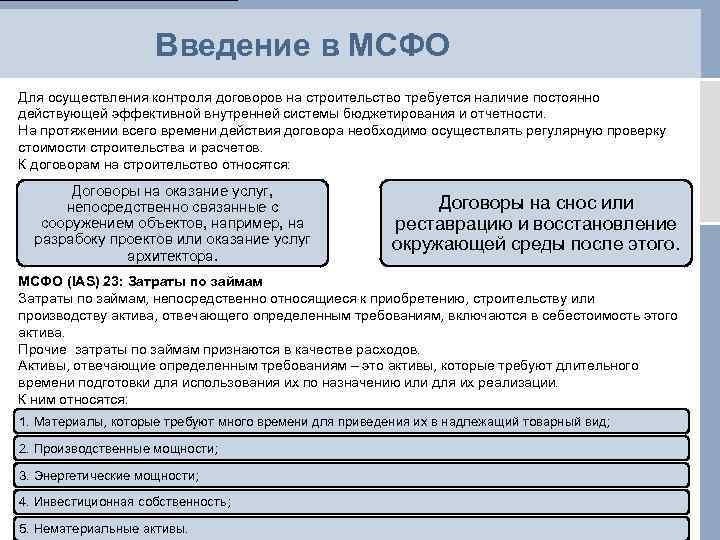 Презентация по мсфо 23 затраты по займам