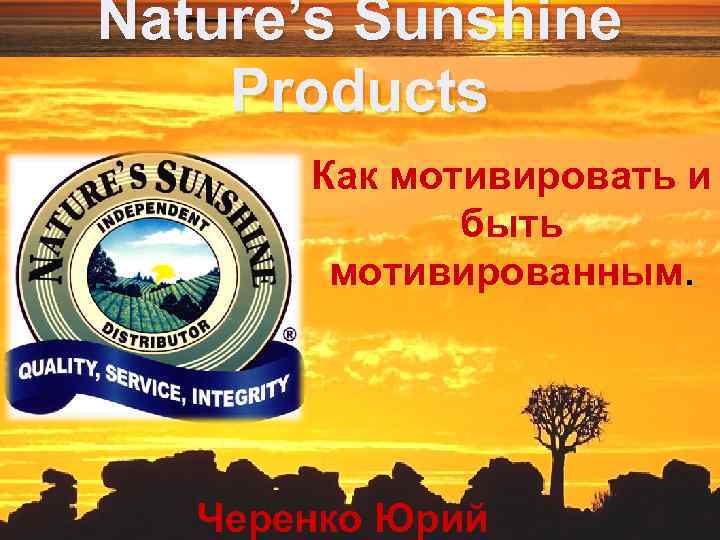 Nature’s Sunshine Products Как мотивировать и быть мотивированным. Черенко Юрий 