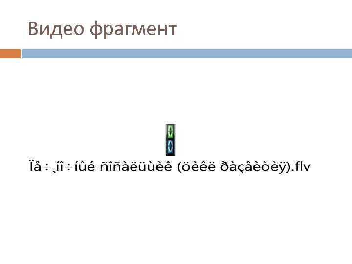 Видео фрагмент 