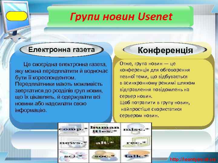 Групи новин Usenet Електронна газета Це своєрідна електронна газета, яку можна передплатити й водночас