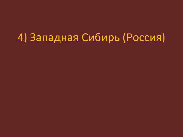 4) Западная Сибирь (Россия) 