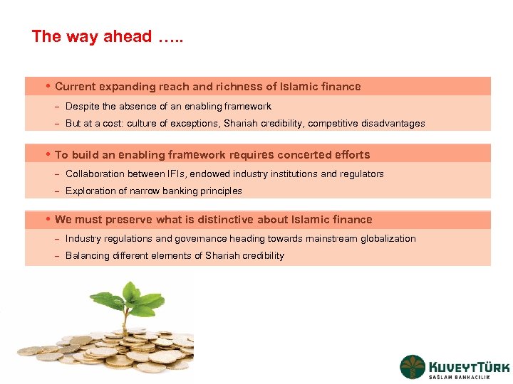 The way ahead …. . i Current expanding reach and richness of Islamic finance