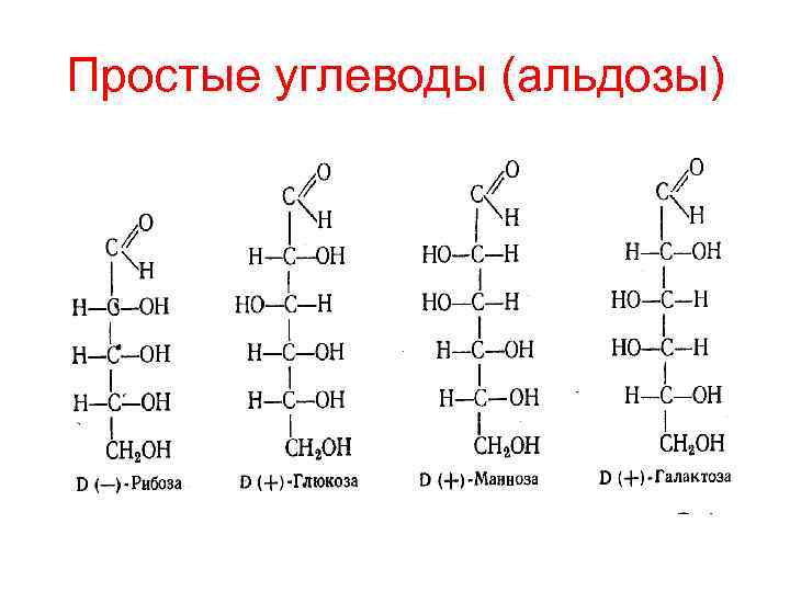 Простые углеводы (альдозы) 