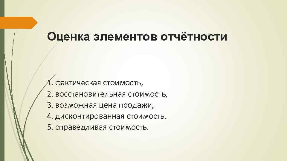 Элементы отчета