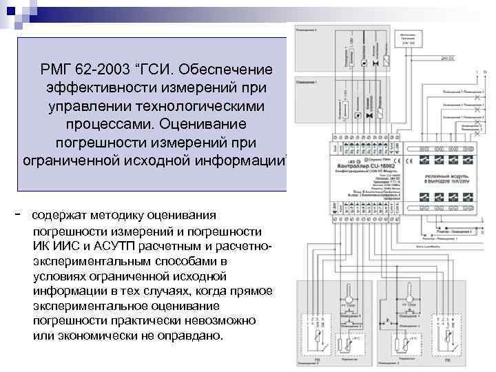 РМГ 62 -2003 “ГСИ. Обеспечение эффективности измерений при управлении технологическими процессами. Оценивание погрешности измерений