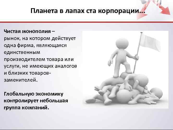 Планета в лапах ста корпорации. . . Чистая монополия – рынок, на котором действует