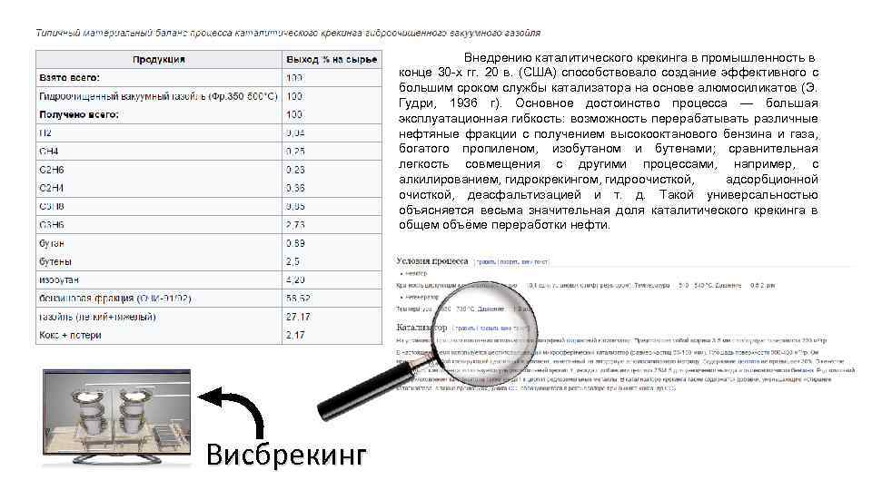 Внедрению каталитического крекинга в промышленность в конце 30 -х гг. 20 в. (США) способствовало