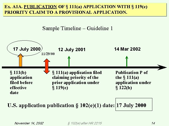 Ex. A 1 A. PUBLICATION OF § 111(a) APPLICATION WITH § 119(e) PRIORITY CLAIM