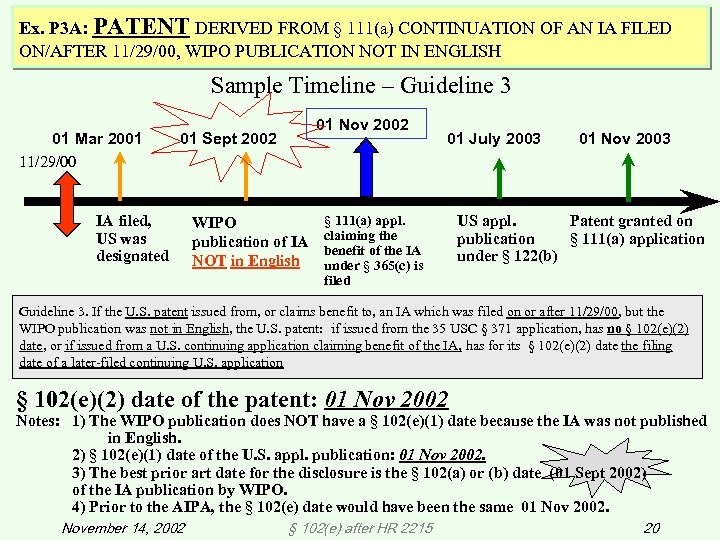 Ex. P 3 A: PATENT DERIVED FROM § 111(a) CONTINUATION OF AN IA FILED