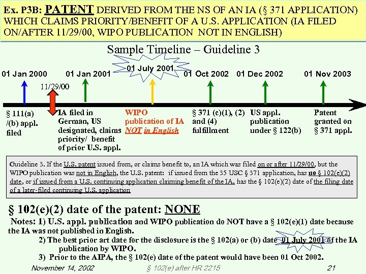 Ex. P 3 B: PATENT DERIVED FROM THE NS OF AN IA (§ 371