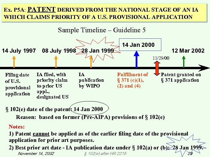 Ex. P 5 A: PATENT DERIVED FROM THE NATIONAL STAGE OF AN IA WHICH